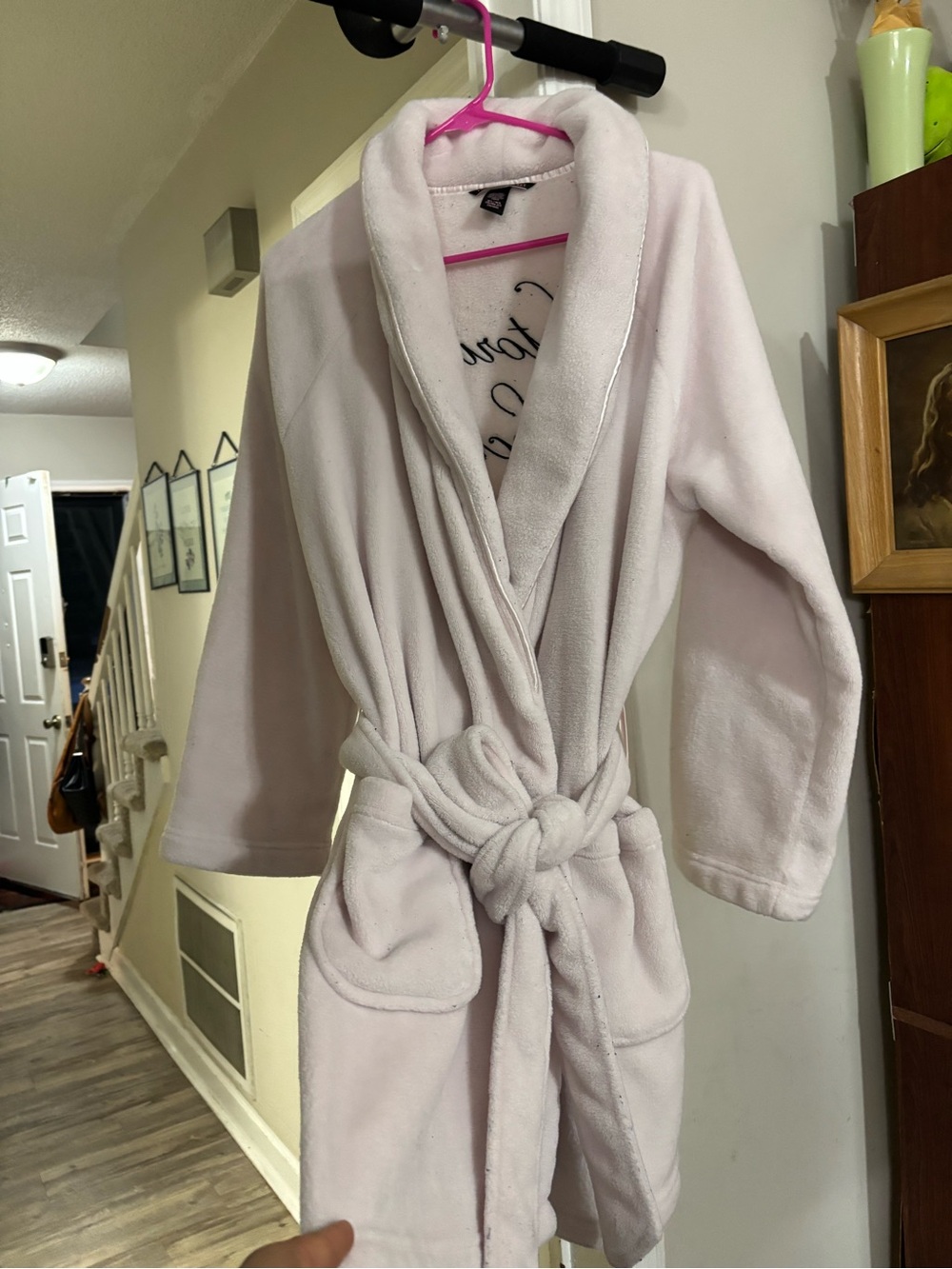 Victoria's Secret Plush Shawl-Collar Robe - Pale Pink